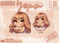 Chibi Chubby Bookgirl | Yasmin - READ | Twitch Discord TikTok Kick | Emote | Braune Haare und Augen | Cute Kawaii |