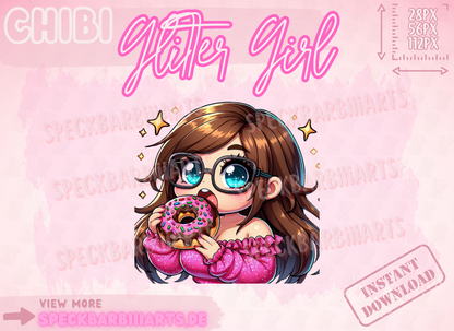 Chibi Chubby Girl | GlitterGirl | DONUT - EMOTE | Twitch, Discord, Youtube