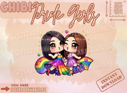 PRIDE | Chibi Chubby Girls | Liebe | Kiss - EMOTE | Twitch, Discord, Youtube |