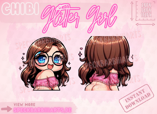 Chibi Chubby Girl | GlitterGirl | HAPPY - EMOTE | Twitch, Discord, Youtube