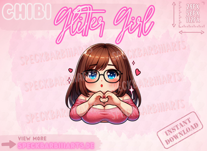 Chibi Chubby Girl | Glitter Girl | LOVE - EMOTE | Twitch, Discord, Youtube