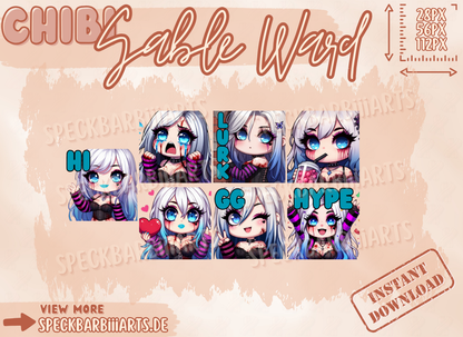 Dead by Daylight - Sable Ward - 7 Emote Bundle | New Surv | Twitch chibi chubby Emote | Disord