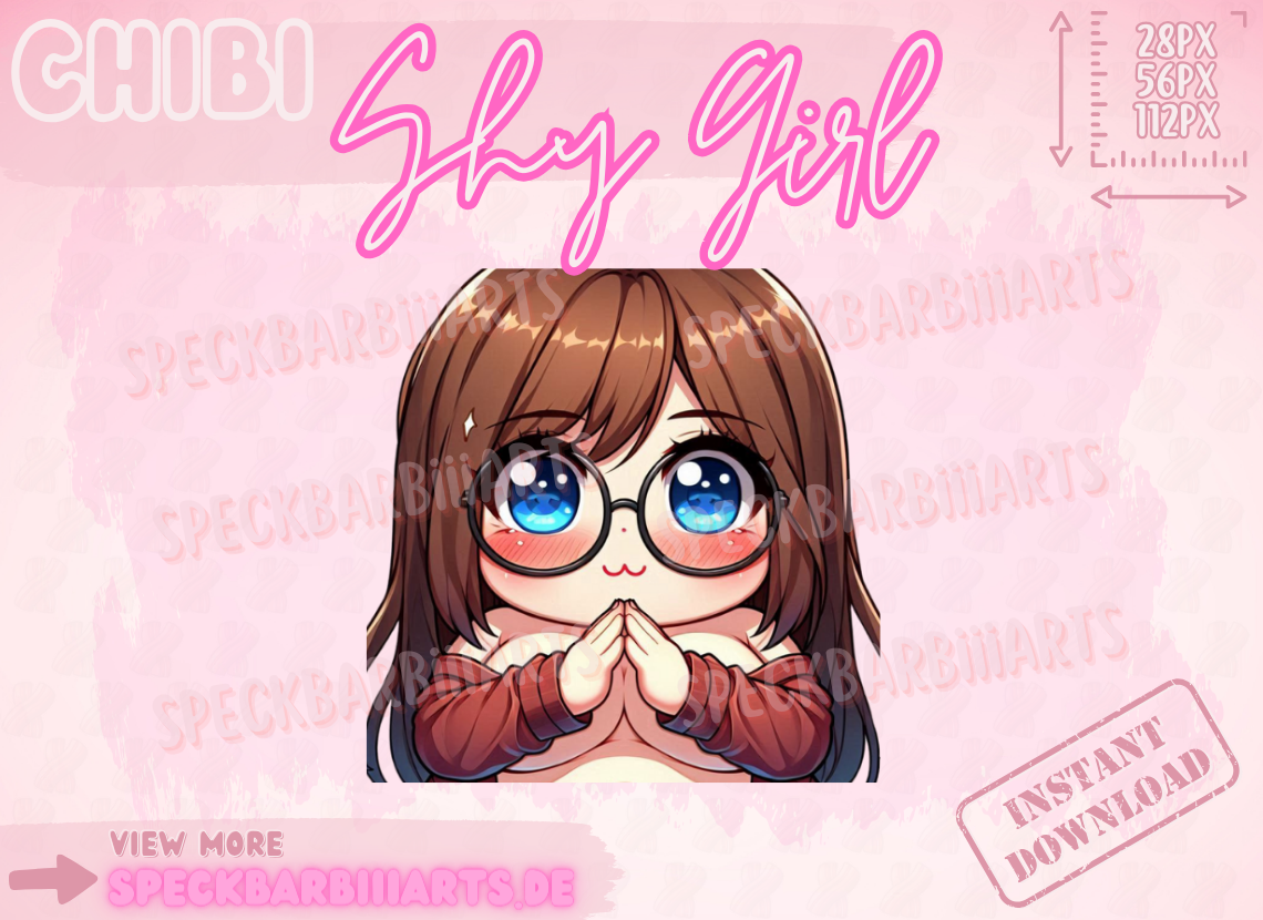 Chibi Chubby Girl | Shy Girl | SHY - EMOTE | Twitch, Discord, Youtube