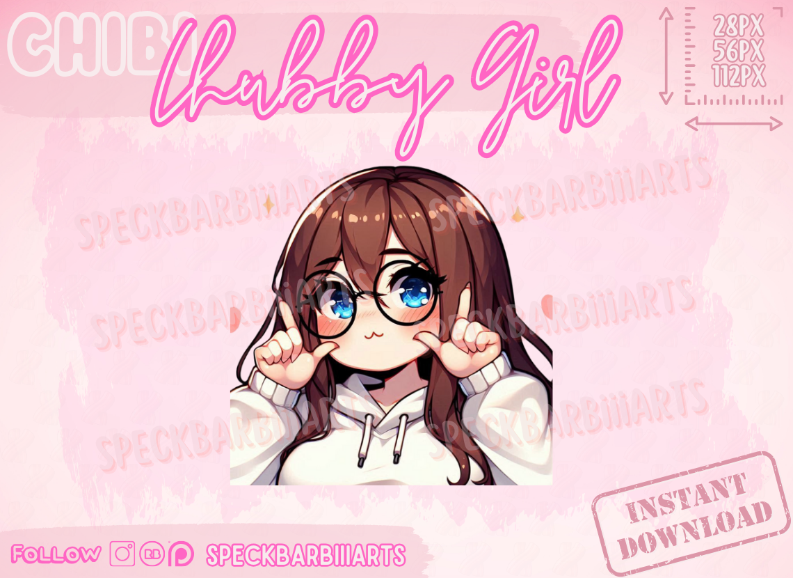 Chibi Chubby Girl | Hoodie, Bär | uWu - EMOTE | Twitch, Discord, Youtube