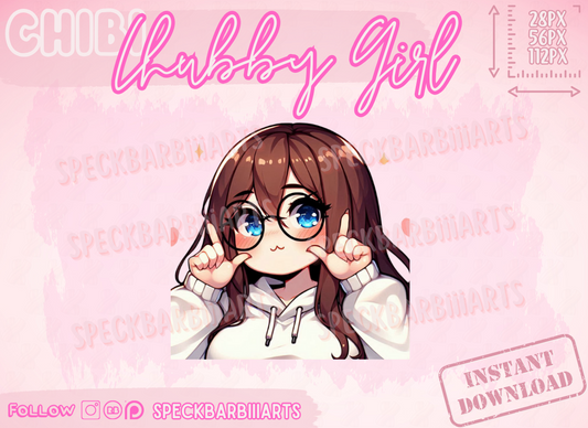 Chibi Chubby Girl | Hoodie, Bear | yyy - EMOTE | Twitch, Discord, Youtube