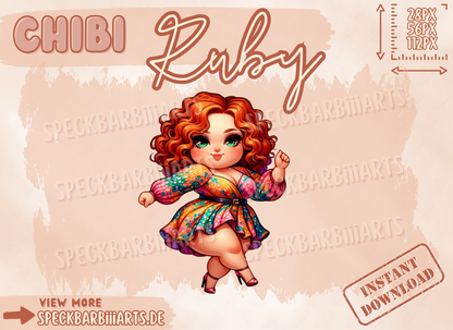 Chibi Chubby | DANCE | Ruby - EMOTE | Twitch | Discord | Youtube | Ginger | Girl | Curvy