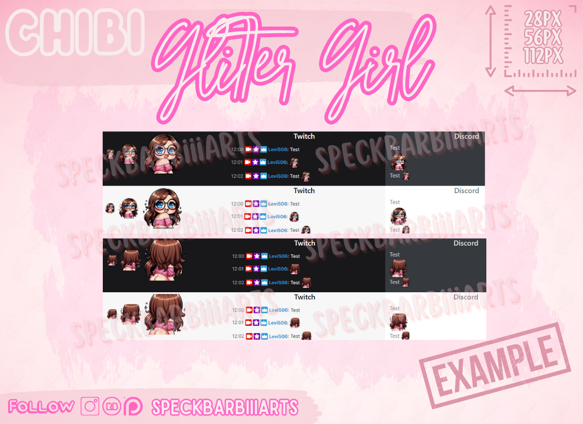 Chibi Chubby Girl | Glitter Girl | HAPPY - EMOTE | Twitch, Discord, Youtube