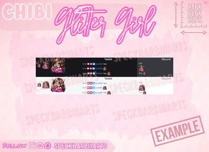 Chibi Chubby Girl | GlitterGirl | DONUT - EMOTE | Twitch, Discord, Youtube