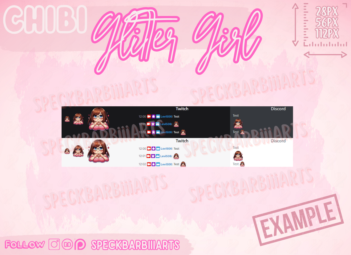 Chibi Chubby Girl | Glitter Girl | LOVE - EMOTE | Twitch, Discord, Youtube