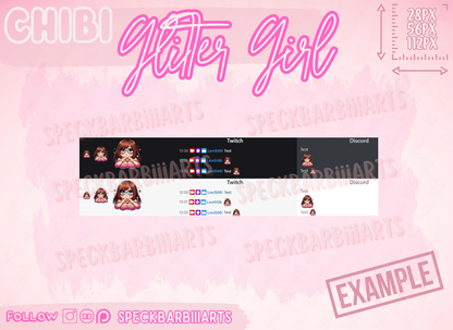 Chibi Chubby Girl | GlitterGirl | LOVE - EMOTE | Twitch, Discord, Youtube