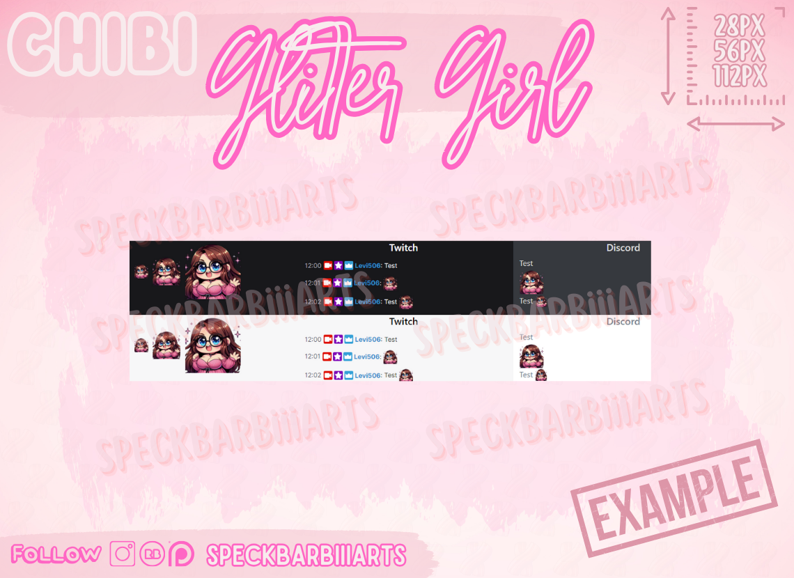 Chibi Chubby Girl | Glitter Girl | HI - EMOTE | Twitch, Discord, Youtube