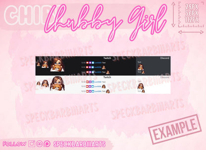 Chibi Chubby Girl | Hoodie, Bär | KUSCHEL - EMOTE | Twitch, Discord, Youtube