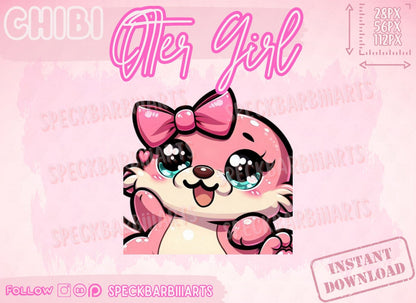 Chibi Chubby | Otter Girl | Zoo | Hi - Emote | Twitch, Discord, Youtube