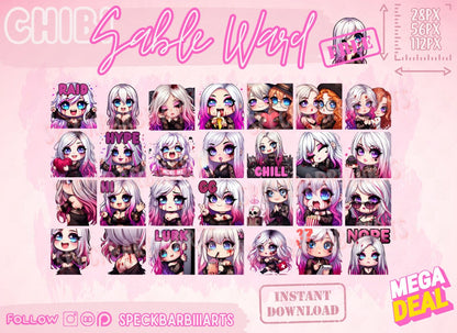 Dead by Daylight - Sable Ward - MEGA - 28 Emote Bundle | New Surv | Twitch chibi chubby Emote | Disord | Buy and get 1 Free (28+1)