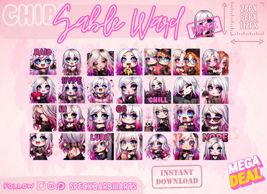 Dead by Daylight - Sable Ward - MEGA - 28 Emote Bundle | New Surv | Twitch chibi emote | Discord | Buy and get 1 Free (28+1)