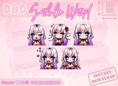 Sable Ward | 5 Emote Se - Dead By Daylight | HI-Emote | Twitch, Discord, Youtube