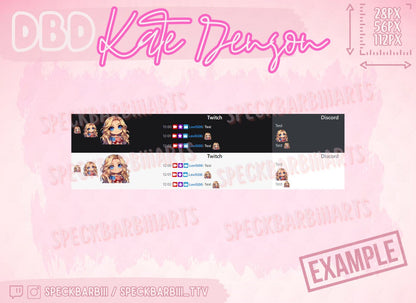 Kate Denson | Dead By Daylight | HI - EMOTE | Twitch, Discord, Youtube