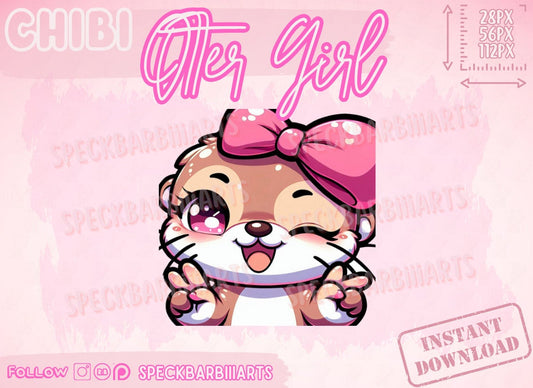 Chibi Chubby | Otter Girl | Zoo | PEACE - Emote | Twitch, Discord, Youtube