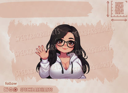 Chibi Chubby Girl | Hoodie | Hi - EMOTE | Twitch, Discord, Youtube