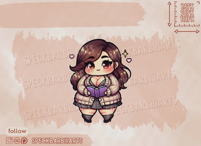 Chibi Chubby | Book | Nancy - EMOTE | Twitch | Discord | Youtube | Cute | Curvy | Fat |