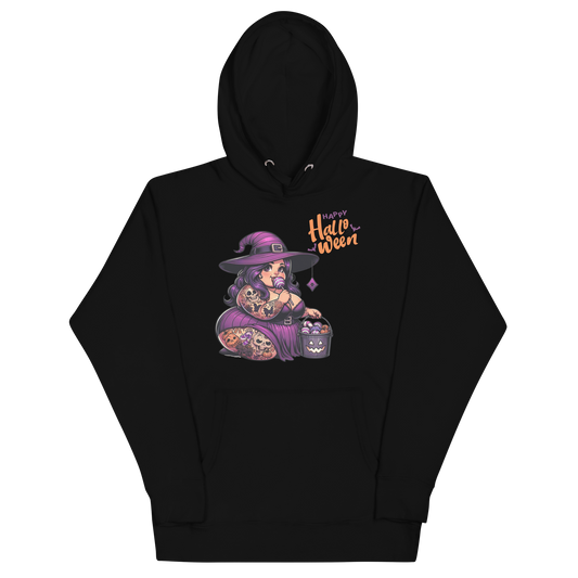 Hexe | Halloween | Cat | Chubby | Chibi | Plussize | Kürbis | Trick or Treat | Hoodie | Spooky