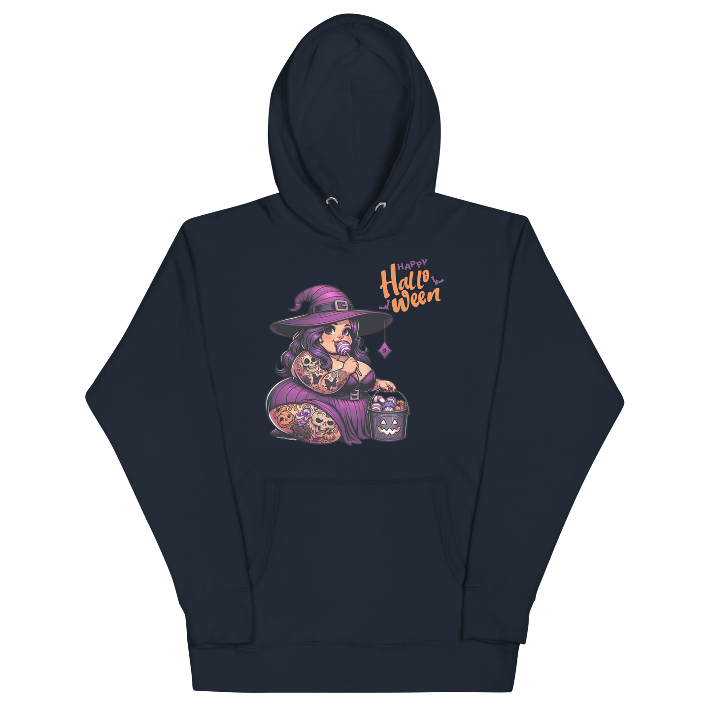 Hexe | Halloween | Cat | Chubby | Chibi | Plussize | Kürbis | Trick or Treat | Hoodie | Spooky