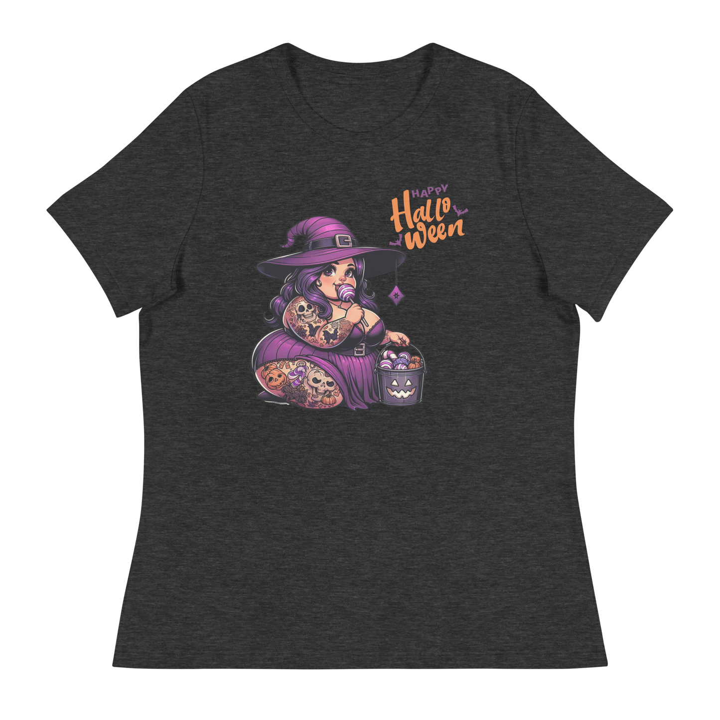 Hexe | Halloween | Cat | Chubby | Chibi | Plussize | Kürbis | Trick or Treat | T-Shirt| Spooky