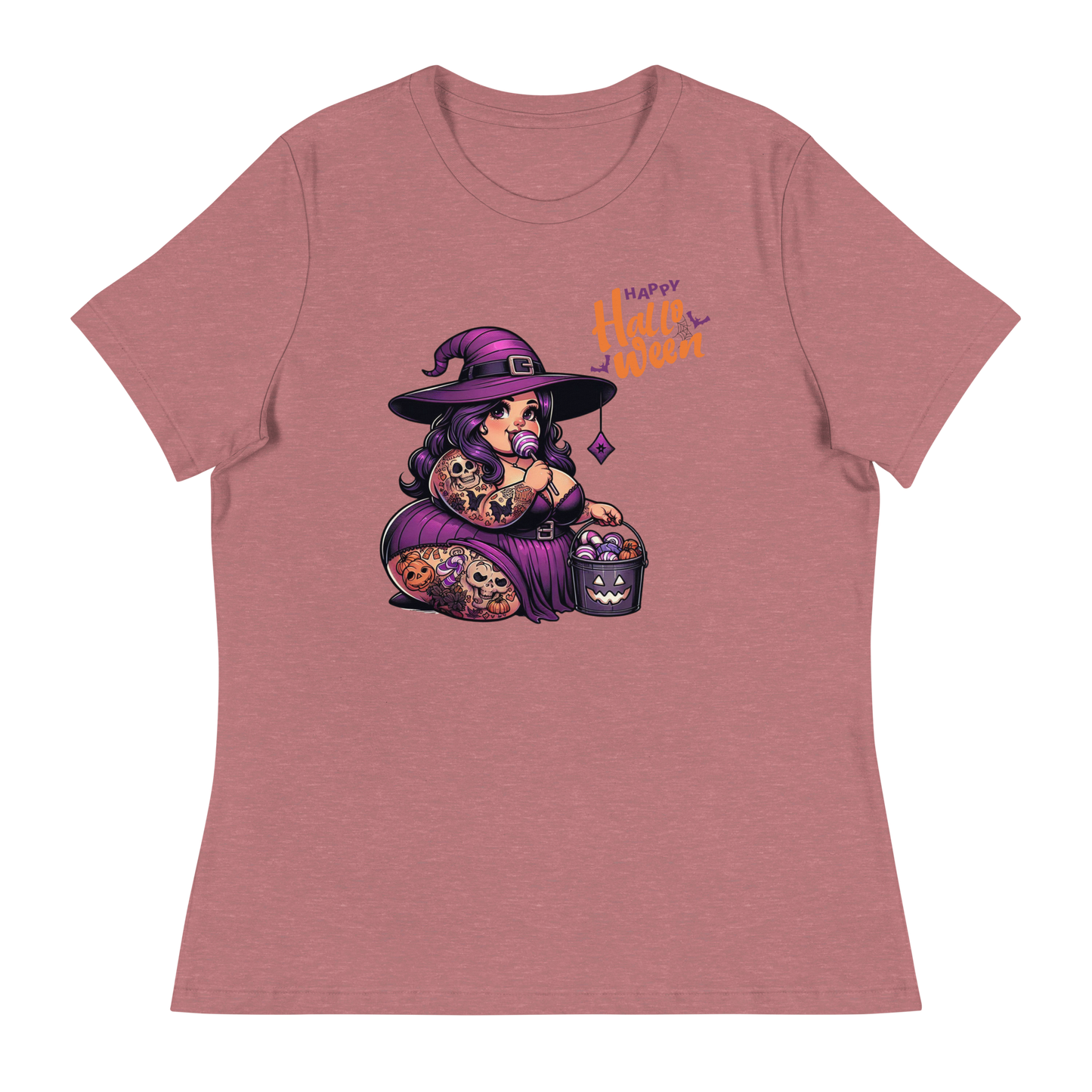 Hexe | Halloween | Cat | Chubby | Chibi | Plussize | Kürbis | Trick or Treat | T-Shirt| Spooky