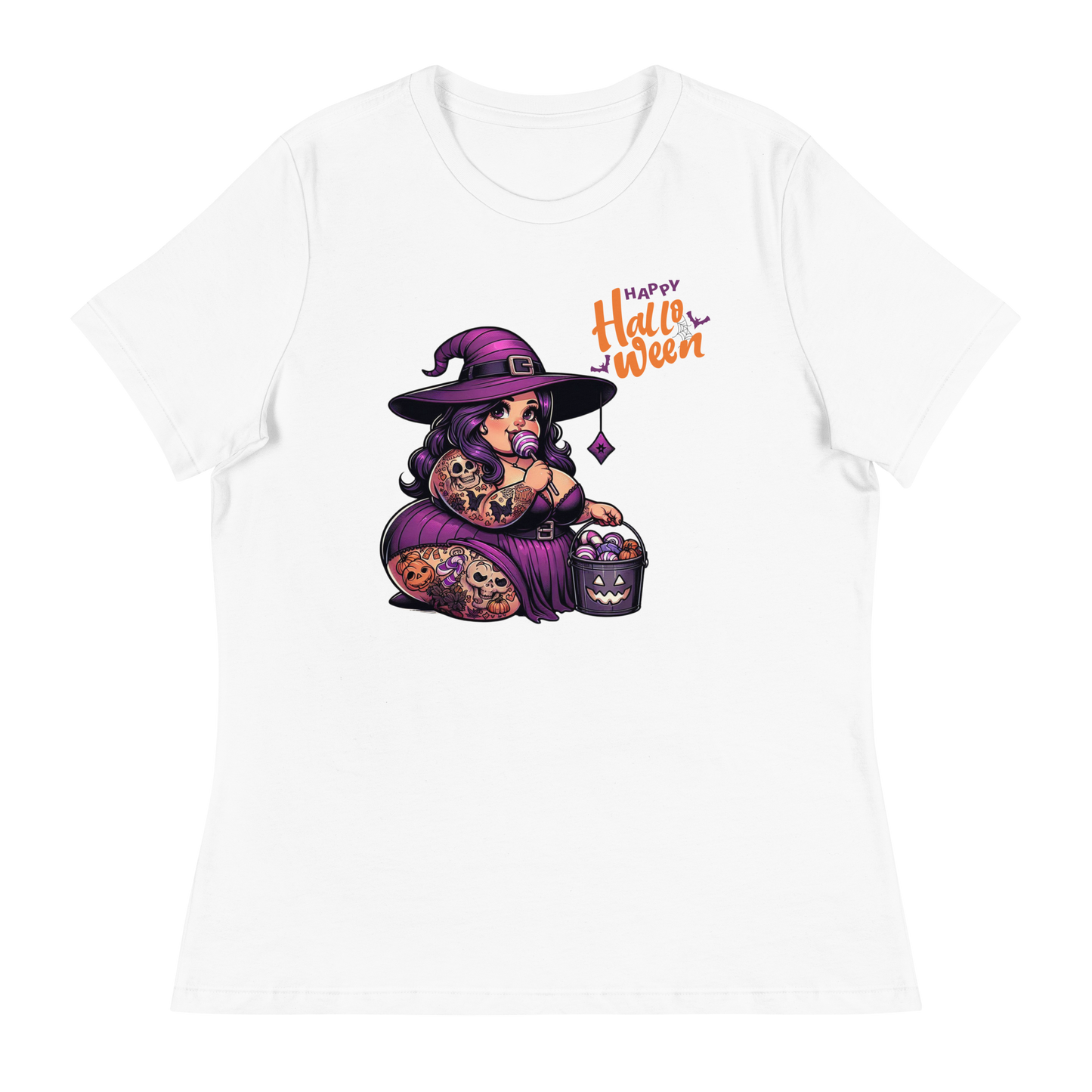 Hexe | Halloween | Cat | Chubby | Chibi | Plussize | Kürbis | Trick or Treat | T-Shirt| Spooky